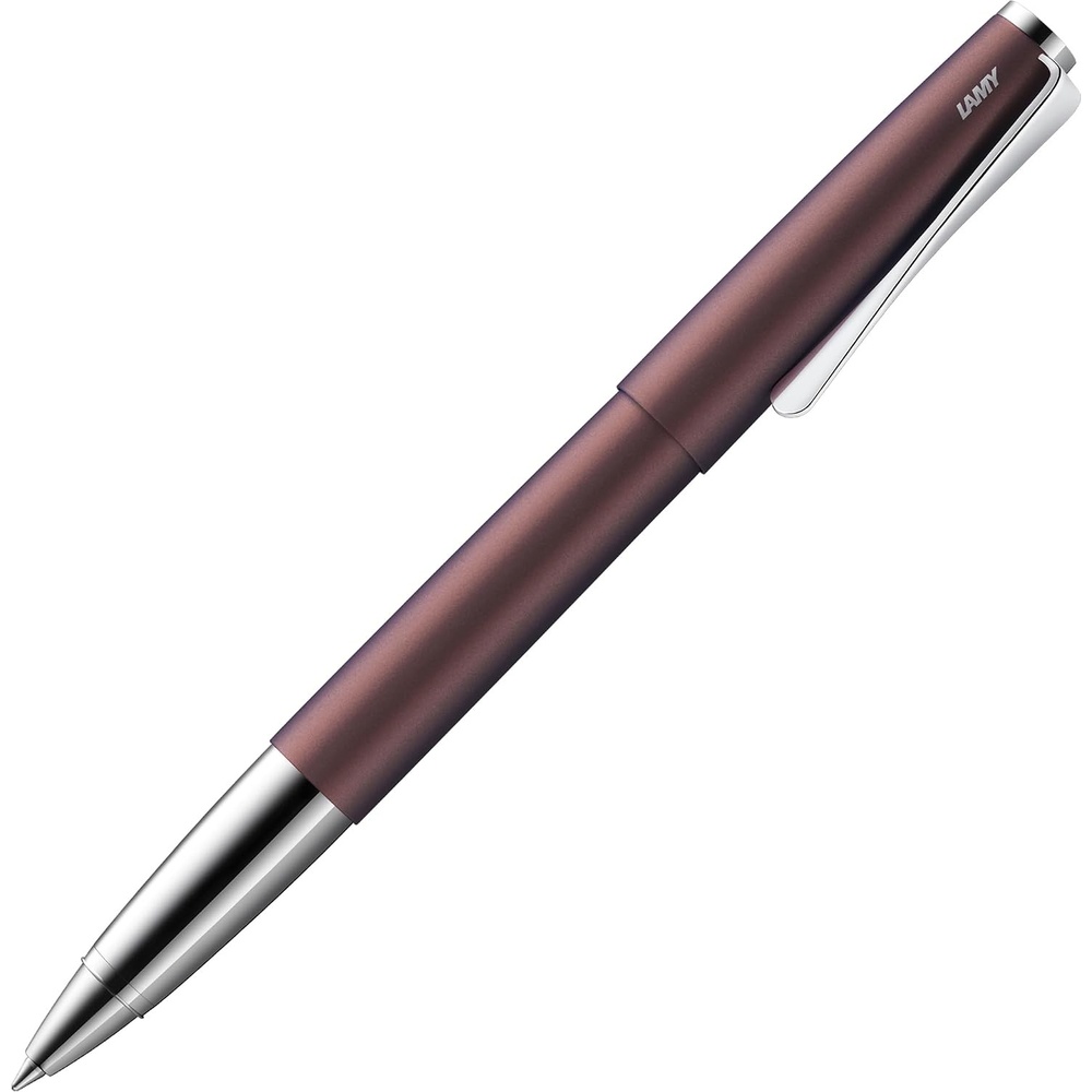 image:imageLamy studio imperialblue rollerball pen in elegant metal barrel with propellershaped clip amp in line width M M 63 rollerball refill in blackorion matt