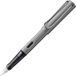 LAMY AL-star black – Fountain Pen with ergonomic grip & black steel nib in size EF – lightweight aluminum body – including LAMY T 10 blue cartridge – Right-Handed(graphite)
