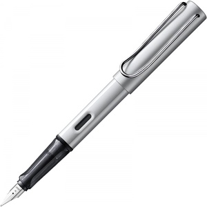 LAMY AL-star black – Fountain Pen with ergonomic grip & black steel nib in size EF – lightweight aluminum body – including LAMY T 10 blue cartridge – Right-Handed(whitesilver)