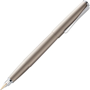 Lamy studio black – Fountain Pen in elegant metal body – steel nib, partially platinum-plated & in nib size M – incl T 10 blue ink cartridge(Palladium)