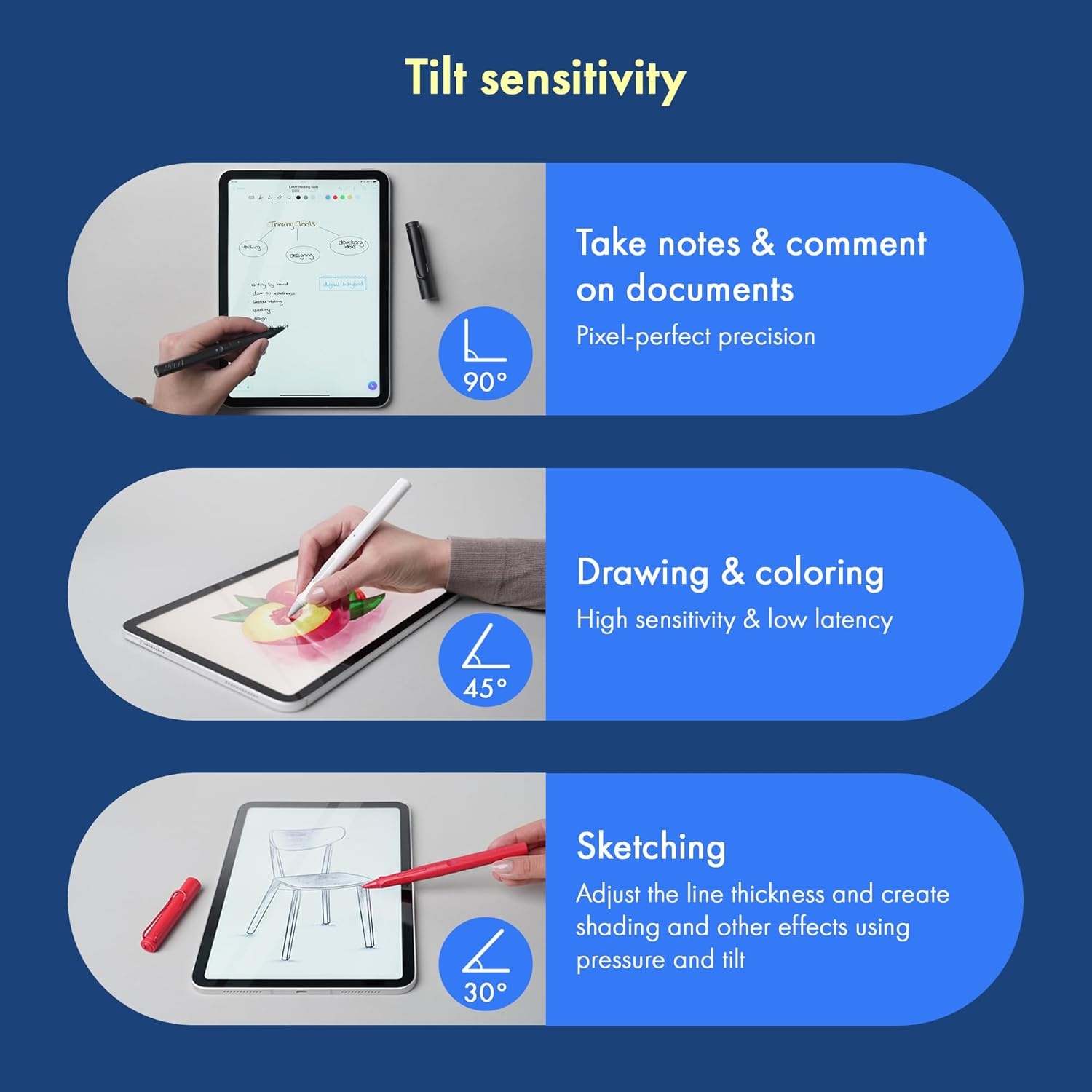 image:imageLAMY Safari Note red iPad Pen Stylus Pen with Palm Rejection tilt Sensitivity amp Ergonomic Grip Compatible with Various iPad Models amp Generations up to 10 Hours Battery Lifesteel black
