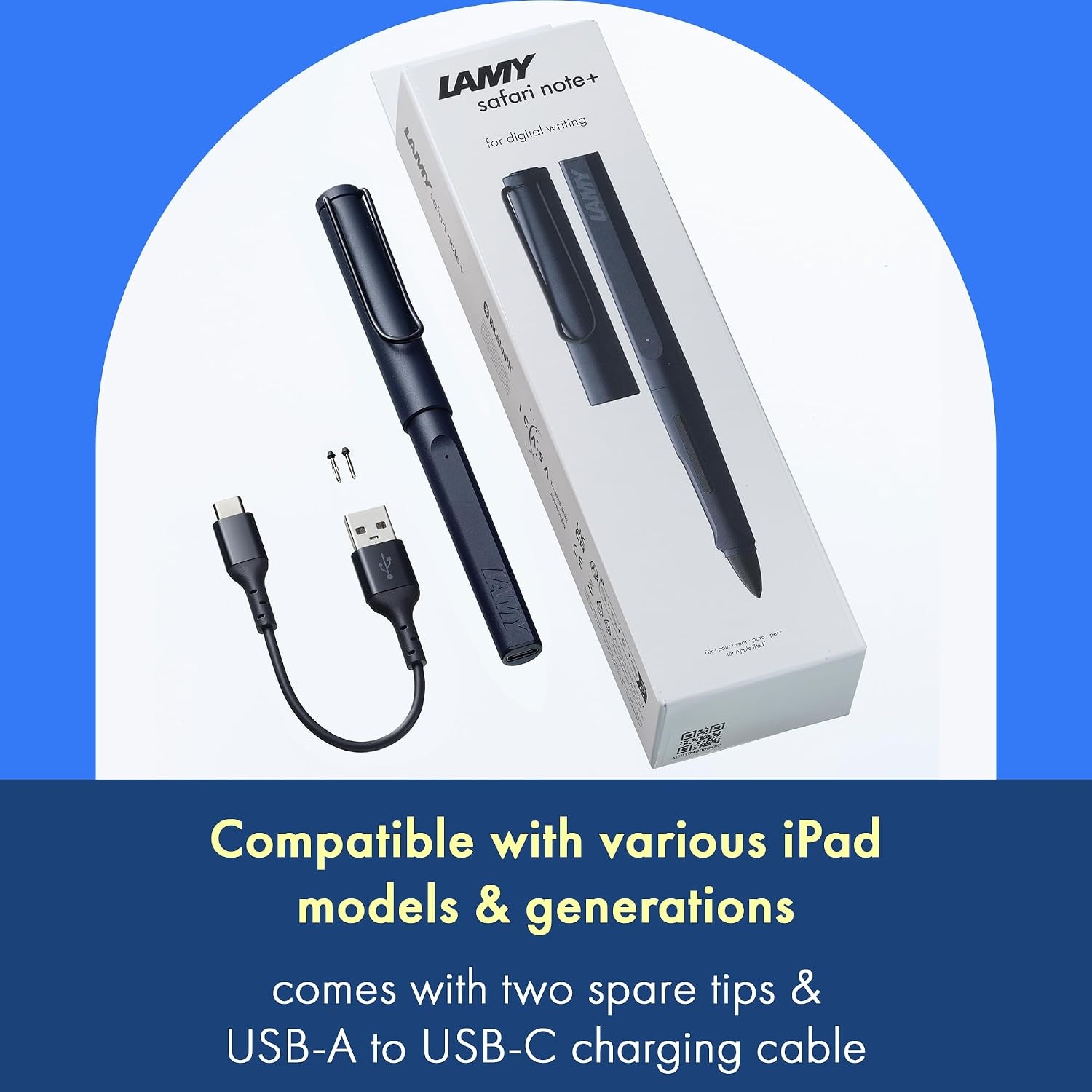 image:imageLAMY Safari Note red iPad Pen Stylus Pen with Palm Rejection tilt Sensitivity amp Ergonomic Grip Compatible with Various iPad Models amp Generations up to 10 Hours Battery Lifesteel black