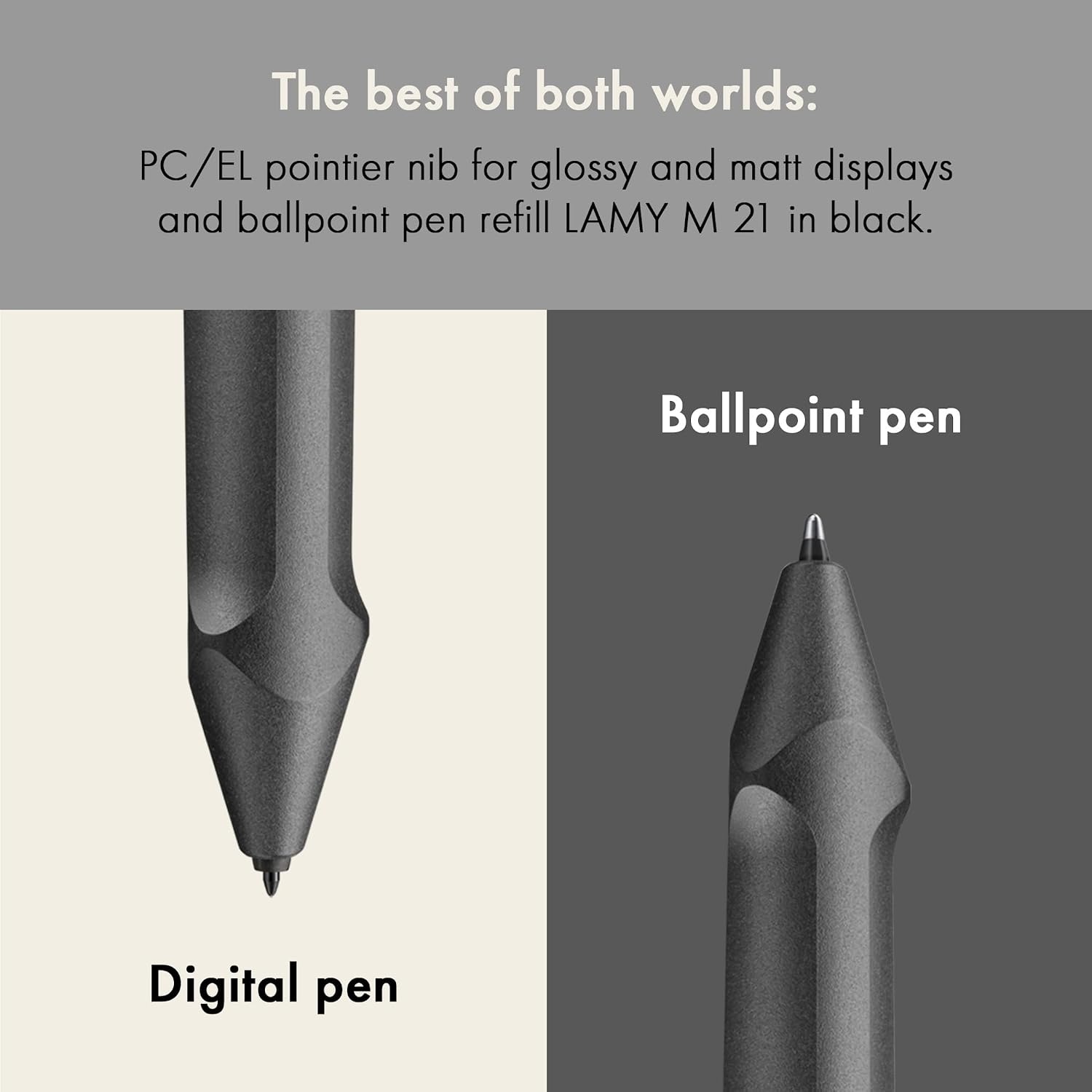 image:imageLAMY Safari Twin Pen EMR All Black PCEL tip 2in1 Stylus Pen for Many Android Devices amp Ballpoint Pen in one with Ergonomic Grip Writing amp Drawing on Digital Media amp PaperPOM tip