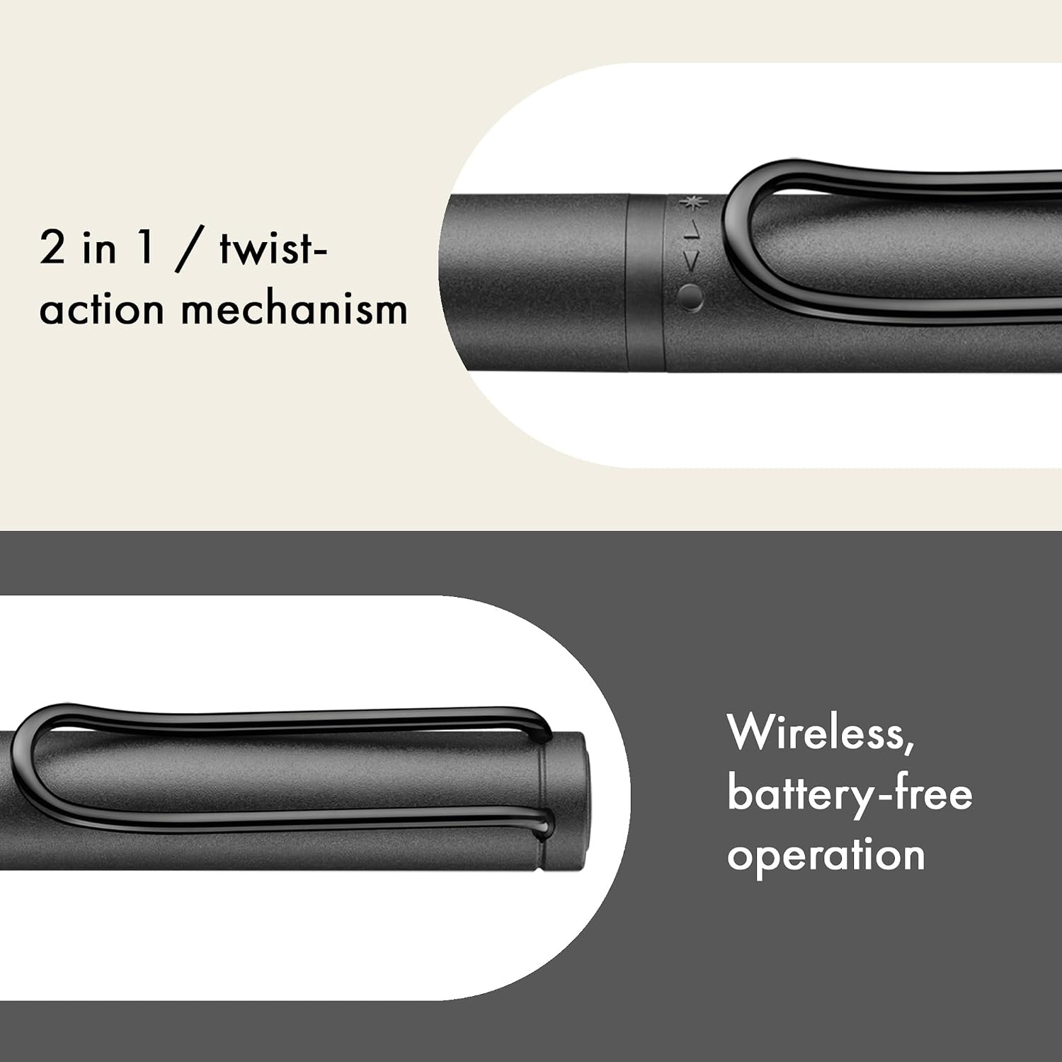 image:imageLAMY Safari Twin Pen EMR All Black PCEL tip 2in1 Stylus Pen for Many Android Devices amp Ballpoint Pen in one with Ergonomic Grip Writing amp Drawing on Digital Media amp PaperPOM tip