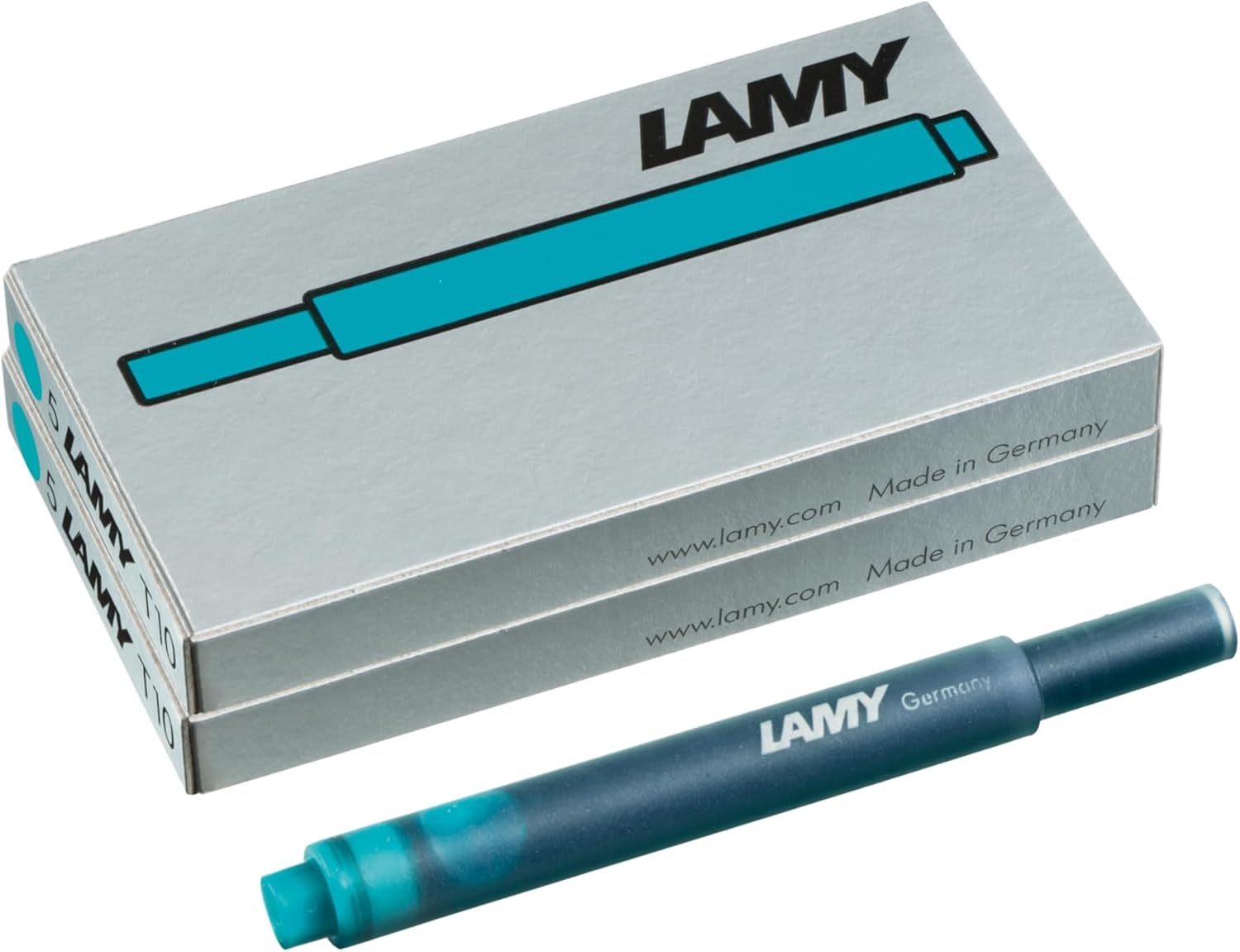 image:imageLAMY T10 Ink cartridges with Large Ink Capacity Suitable for All Lamy Fountain Pen Models Contents 125 ml per Cartridge 5 Pieces per Pack Ink Color Violetturquoise