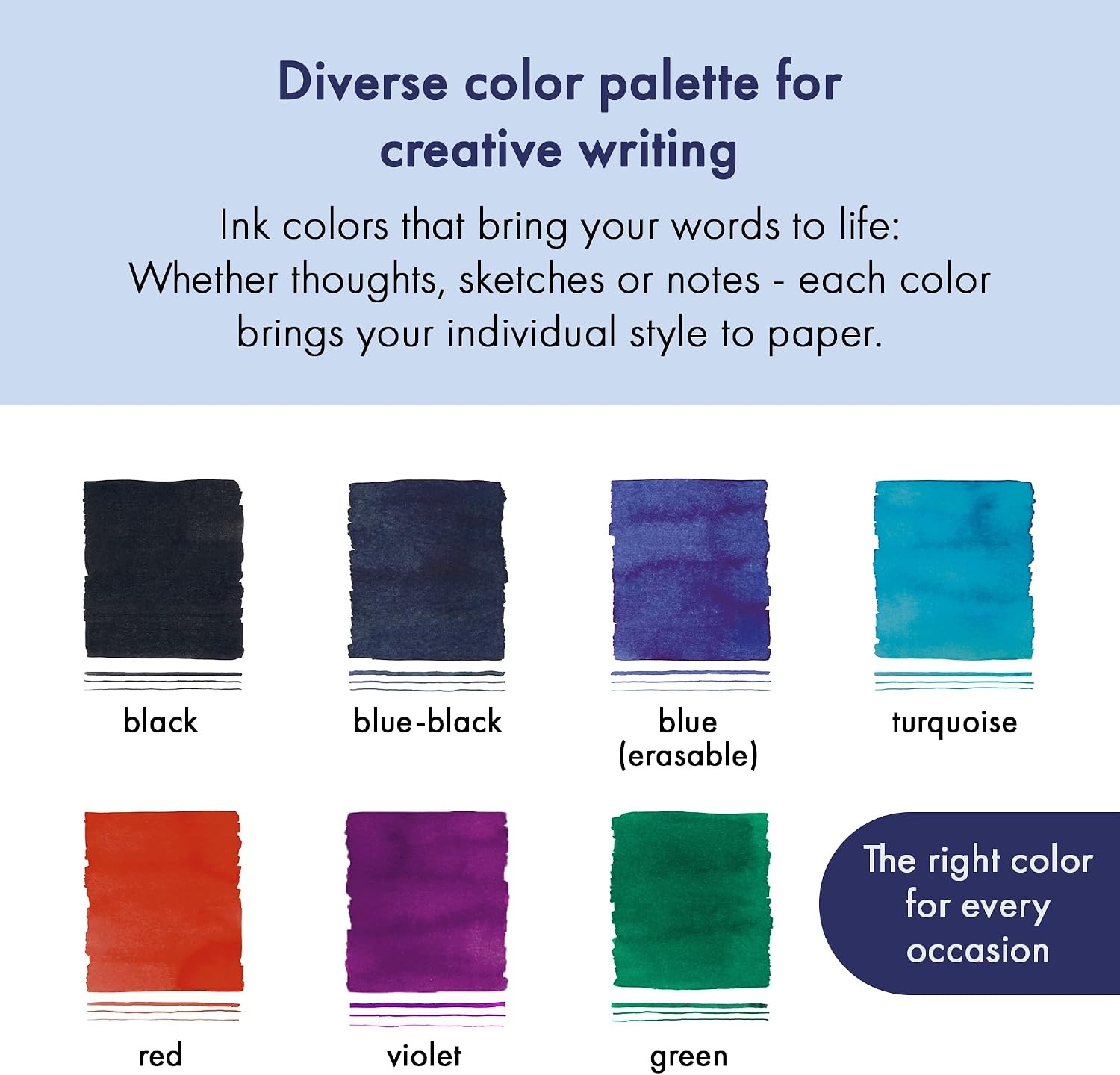 image:imageLAMY T10 Ink cartridges with Large Ink Capacity Suitable for All Lamy Fountain Pen Models Contents 125 ml per Cartridge 5 Pieces per Pack Ink Color Violetturquoise