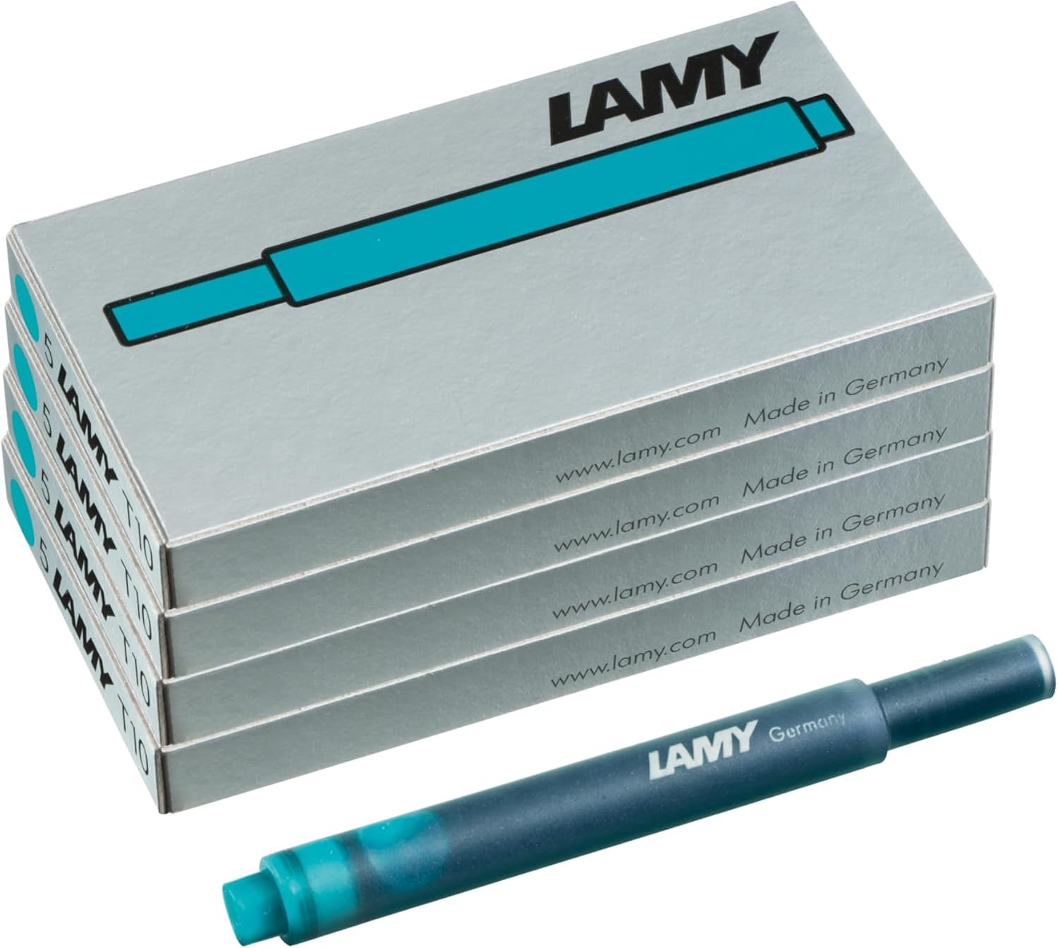 image:imageLAMY T10 Ink cartridges with Large Ink Capacity Suitable for All Lamy Fountain Pen Models Contents 125 ml per Cartridge 5 Pieces per Pack Ink Color Violetturquoise