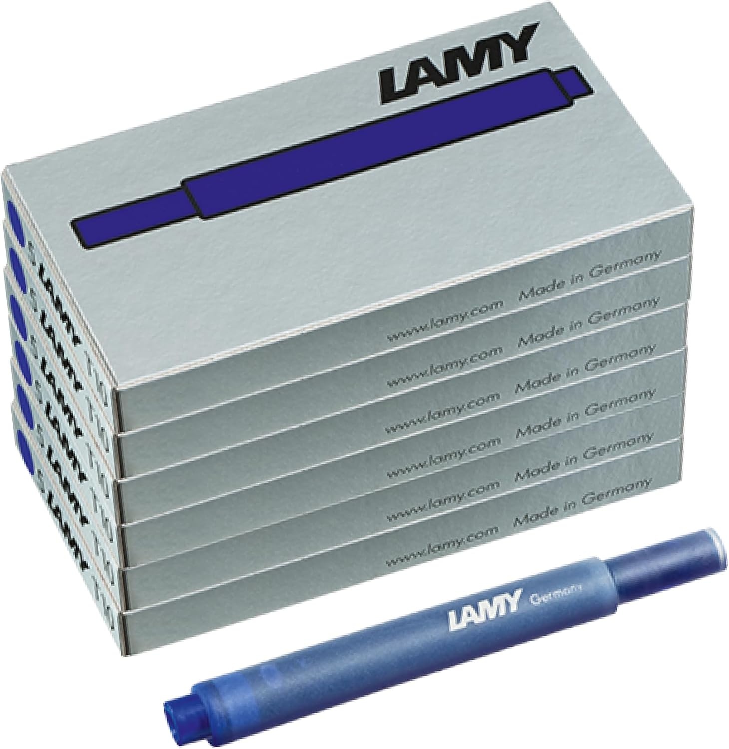 image:imageLAMY T10 Ink cartridges with Large Ink Capacity Suitable for All Lamy Fountain Pen Models Contents 125 ml per Cartridge 5 Pieces per Pack Ink Color Violetblue