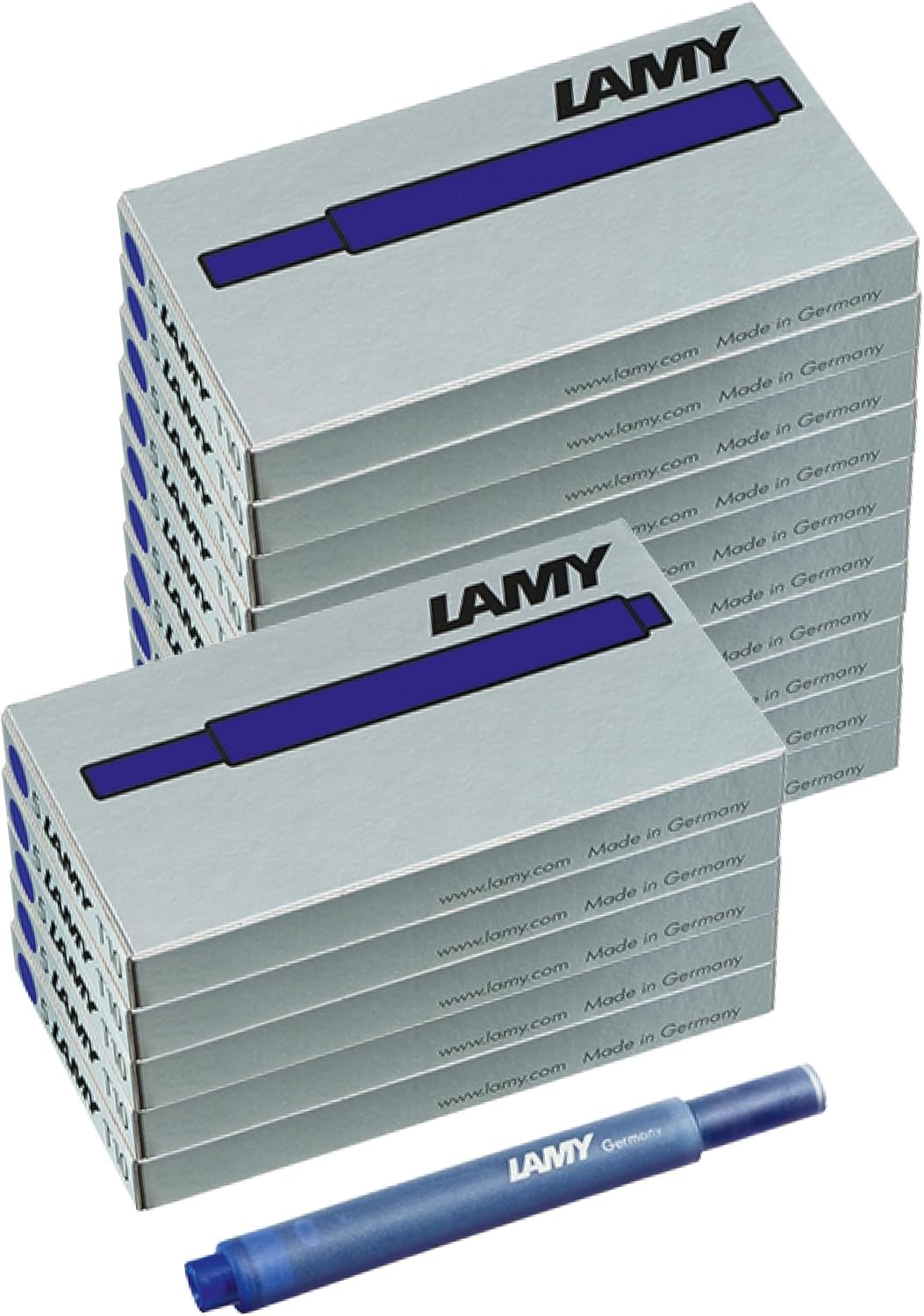 image:imageLAMY T10 Ink cartridges with Large Ink Capacity Suitable for All Lamy Fountain Pen Models Contents 125 ml per Cartridge 5 Pieces per Pack Ink Color Violetblue
