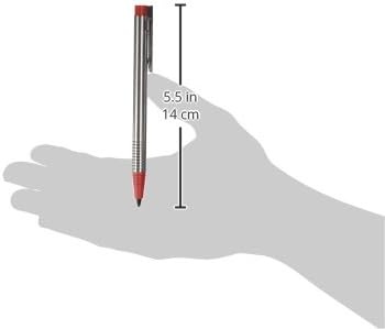 image:imageLAMY logo brushed timeless Mechanical Pencil with high functionality amp case made of robust stainless steel including LAMY M 40 fineline refill 07 mmmatt red