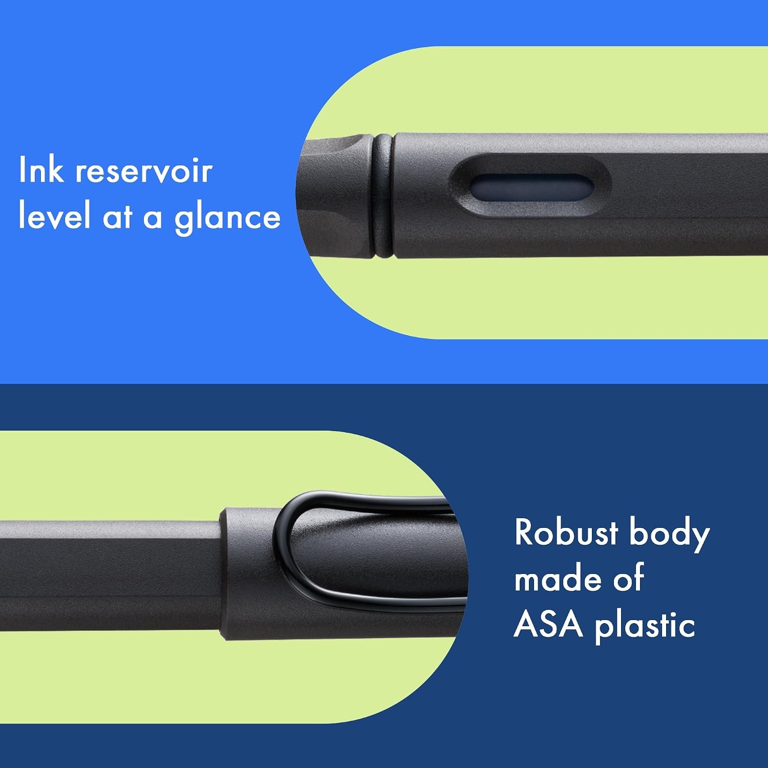 image:imageLAMY safari vista Fountain Pen with ergonomic grip amp polished steel nib in size M ideal for any Writing amp Calligraphy including LAMY T 10 blue cartridge RightHandedumbra