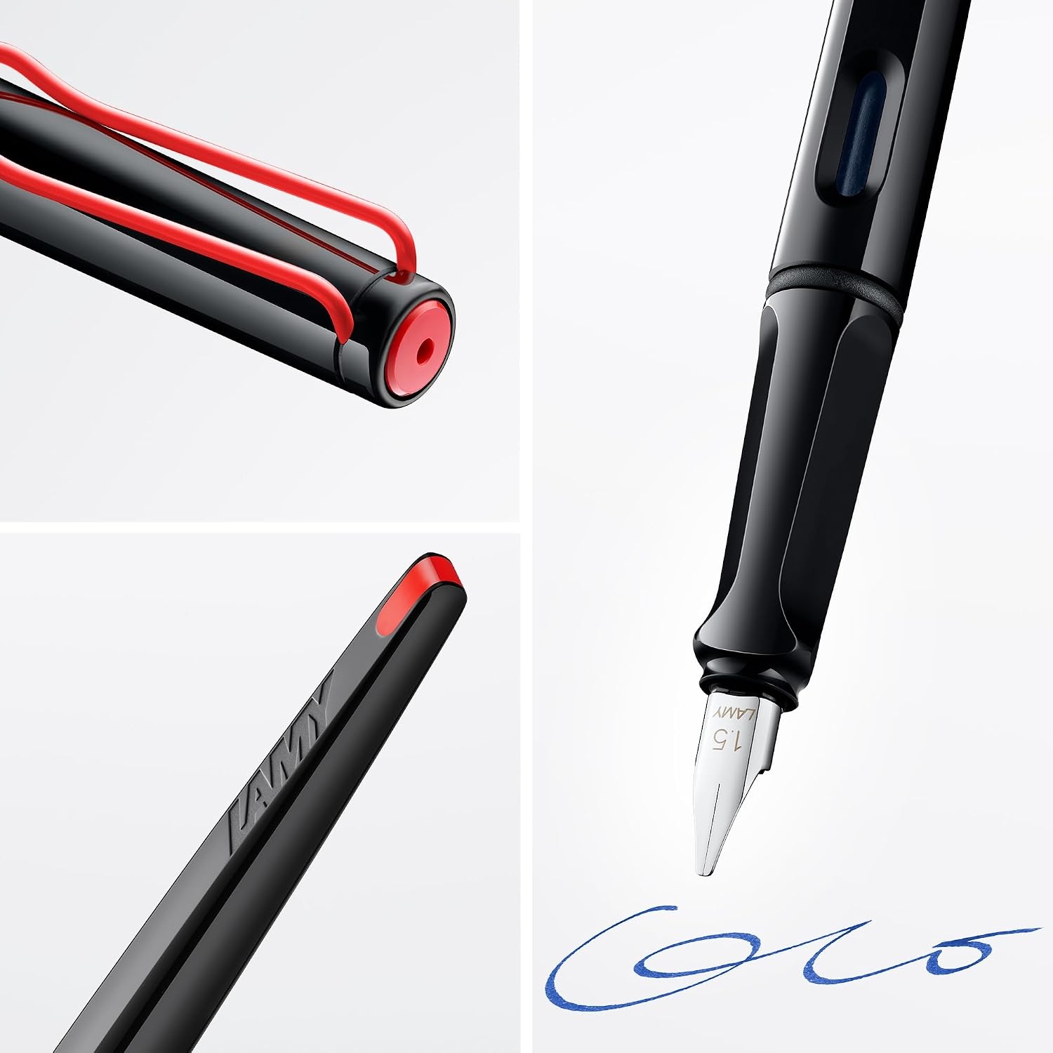 image:imageLamy joy black calligraphy fountain pen set fountain pen with 3 different nibs 111519 mm calligraphy pen with ribbon nib amp ergonomic grip incl 5 T 10 blue ink cartridgesBlack