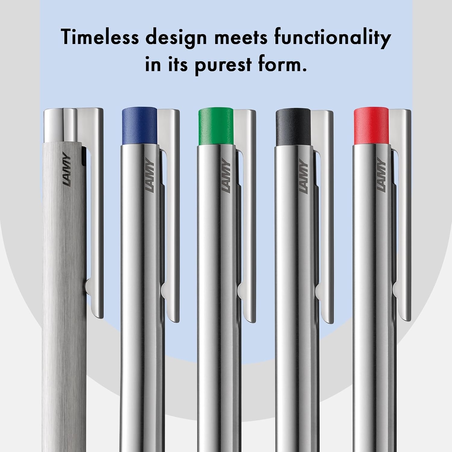 image:imageLamy logo matt black Ballpoint Pen in an elegant amp robust stainless steel case line width M including large capacity refill M 16 in blackbrushed