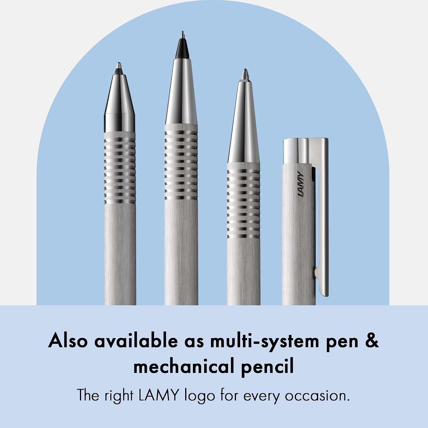 image:imageLamy logo matt black Ballpoint Pen in an elegant amp robust stainless steel case line width M including large capacity refill M 16 in blackbrushed