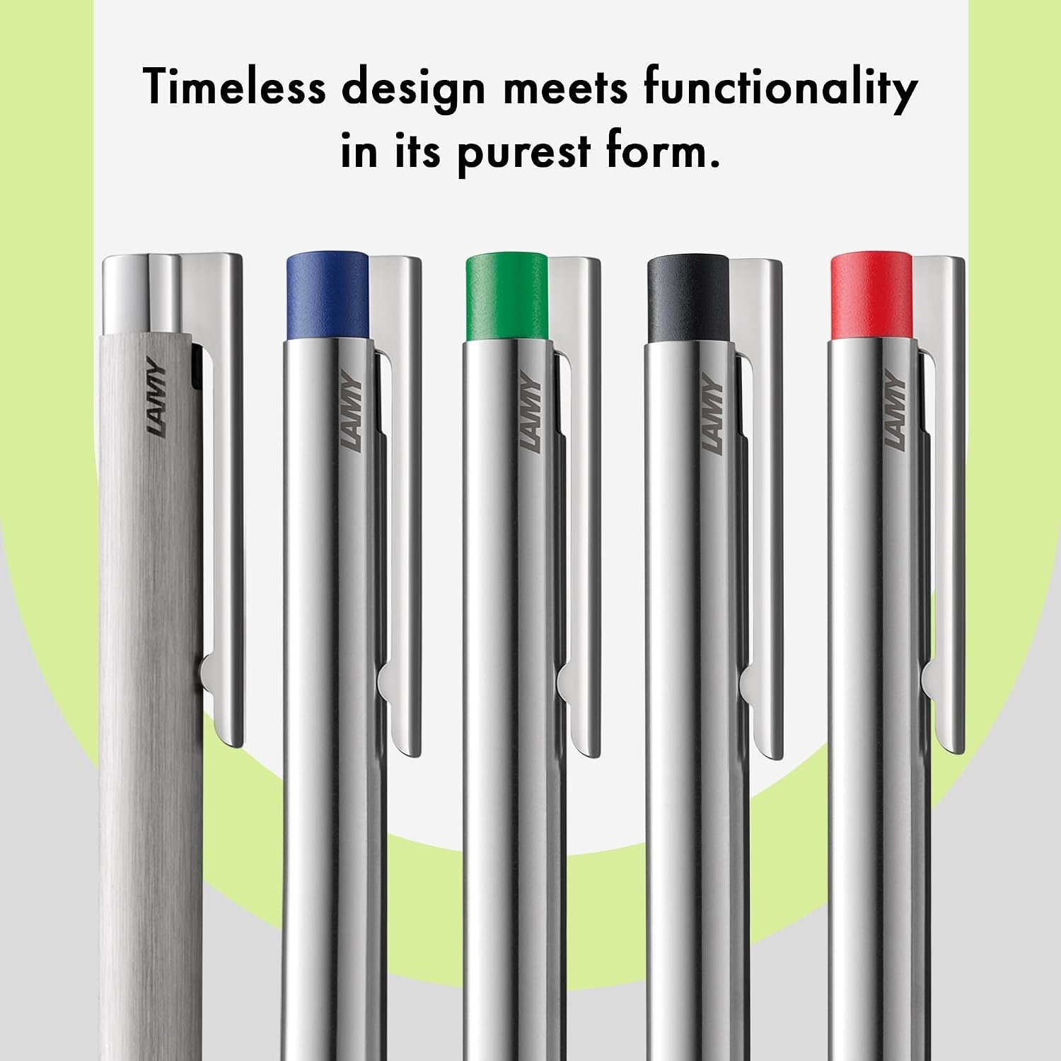 image:imageLamy logo matt black Ballpoint Pen in an elegant amp robust stainless steel case line width M including large capacity refill M 16 in blackmatt green