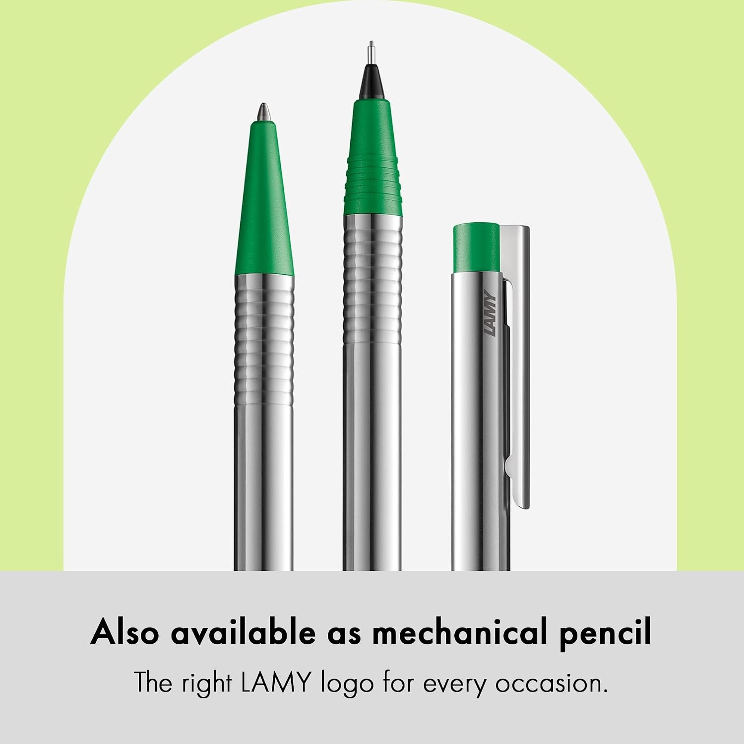 image:imageLamy logo matt black Ballpoint Pen in an elegant amp robust stainless steel case line width M including large capacity refill M 16 in blackmatt green