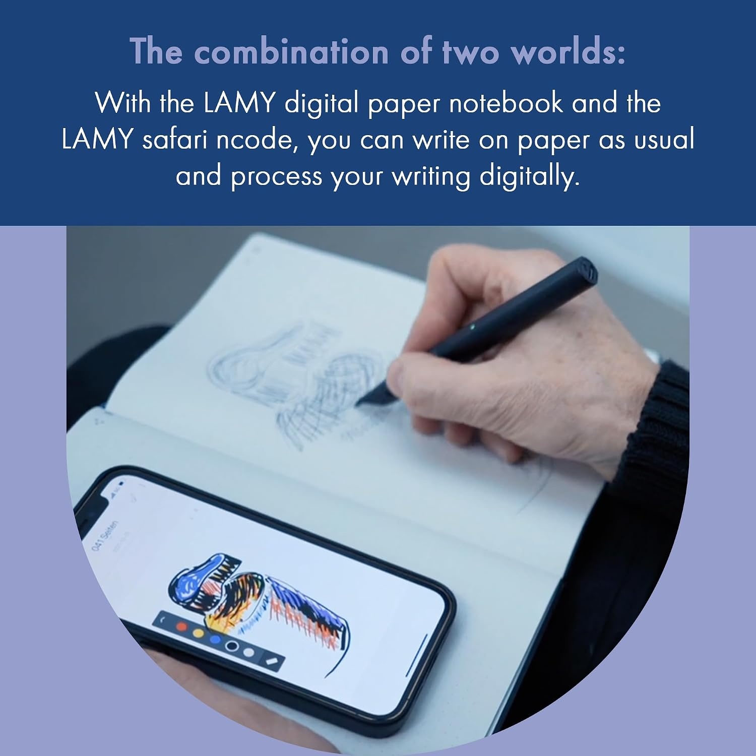 image:imageLamy safari ncode digital notebook 192 page digital paper notebook in A5 writing on real paper with digital processing digital notepad safari ncode smartpenncode Notebook