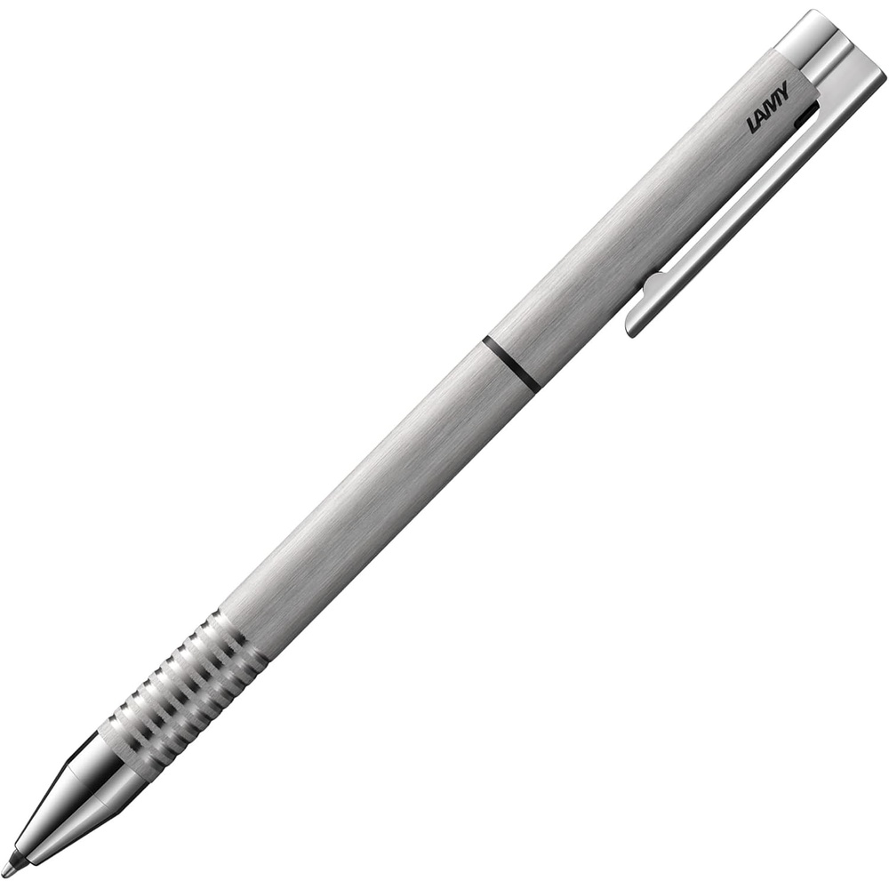 image:imageLAMY L606 Ballpoint Pen Twin Pen Logo Hairline Matt Stainless Steel Genuine Imported ProductLogo Stainless Steel Hairline Matte Stainless Steel