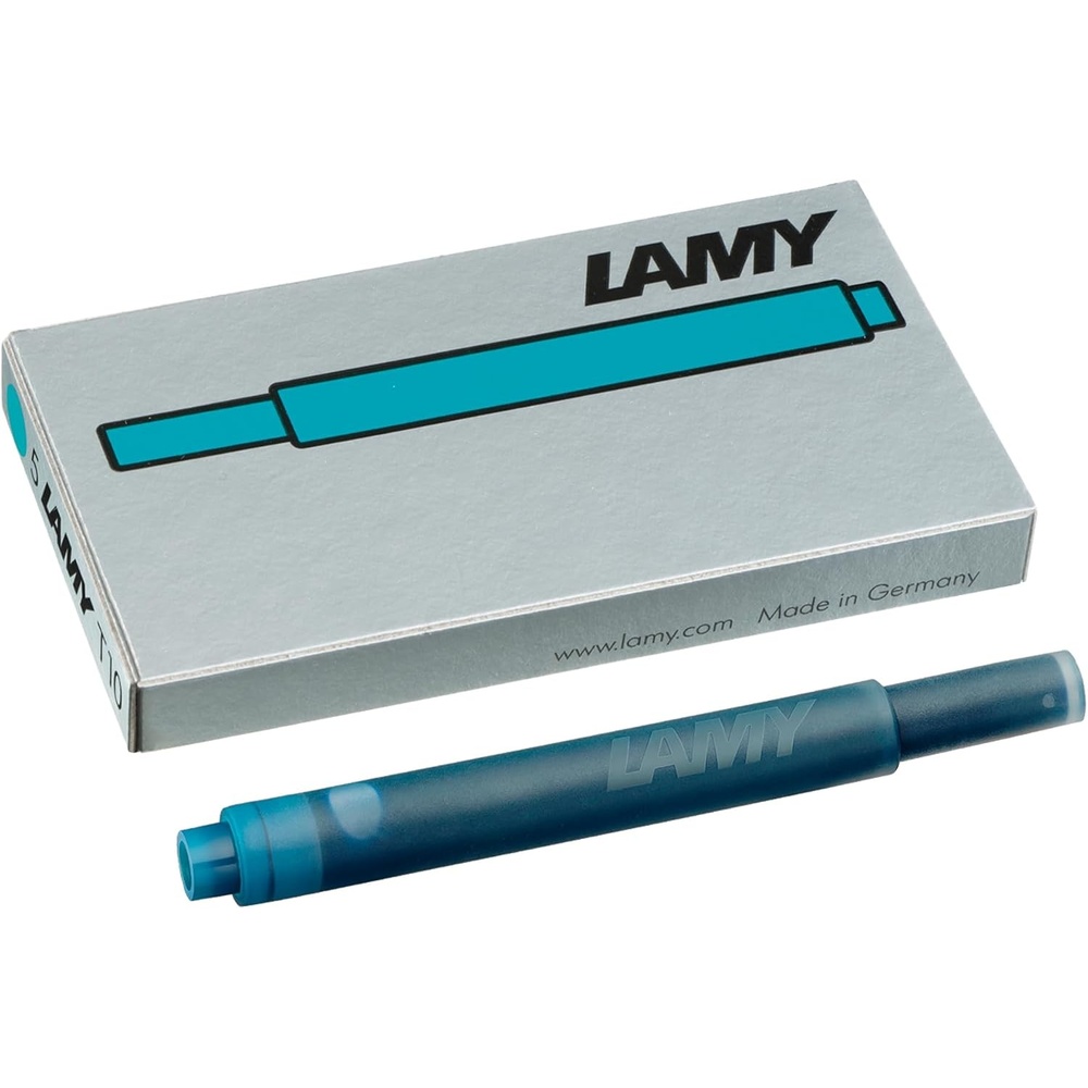 image:imageLAMY T10 Ink cartridges with Large Ink Capacity Suitable for All Lamy Fountain Pen Models Contents 125 ml per Cartridge 5 Pieces per Pack Ink Color Violetturquoise