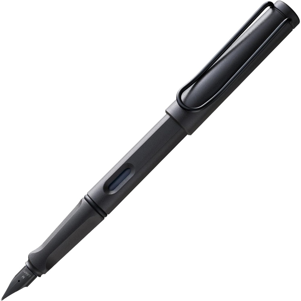 image:imageLAMY safari vista Fountain Pen with ergonomic grip amp polished steel nib in size M ideal for any Writing amp Calligraphy including LAMY T 10 blue cartridge RightHandedumbra