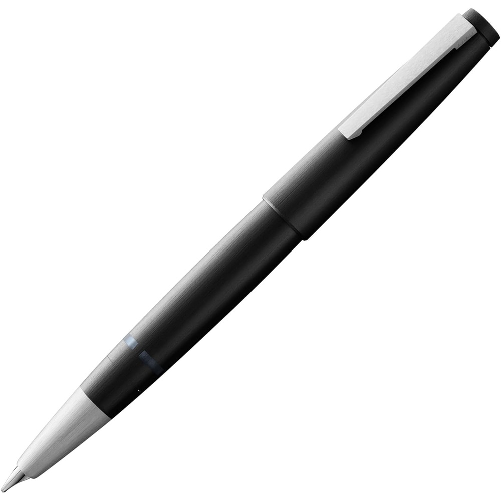 image:imageLamy 2000 black elegant Fountain Pen in robust fibreglass barrel 14 ct gold nib partially platinumplated nib size Bblack