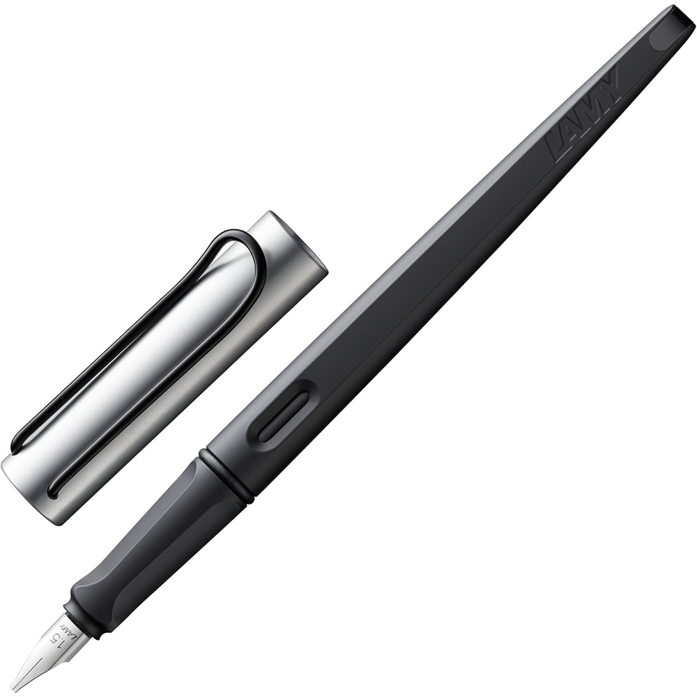 image:imageLamy joy AL calligraphy fountain pen with ergonomic grip amp polished steel nib in line width 15 mm Calligraphy Fountain Pen with ribbon nib incl ink cartridge T 10 blueAL