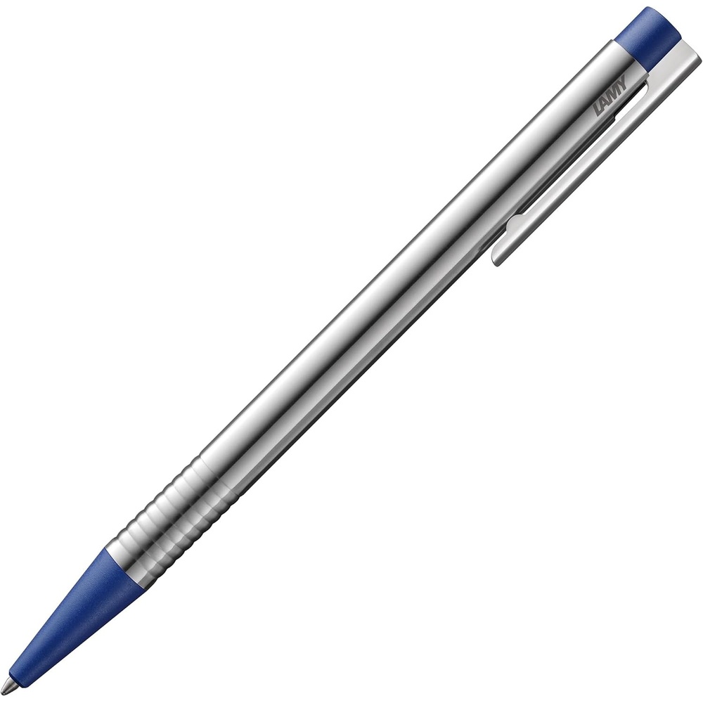 image:imageLamy logo matt black Ballpoint Pen in an elegant amp robust stainless steel case line width M including large capacity refill M 16 in blackmatt blue