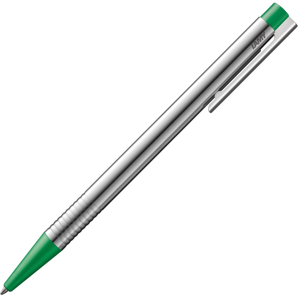 image:imageLamy logo matt black Ballpoint Pen in an elegant amp robust stainless steel case line width M including large capacity refill M 16 in blackmatt green