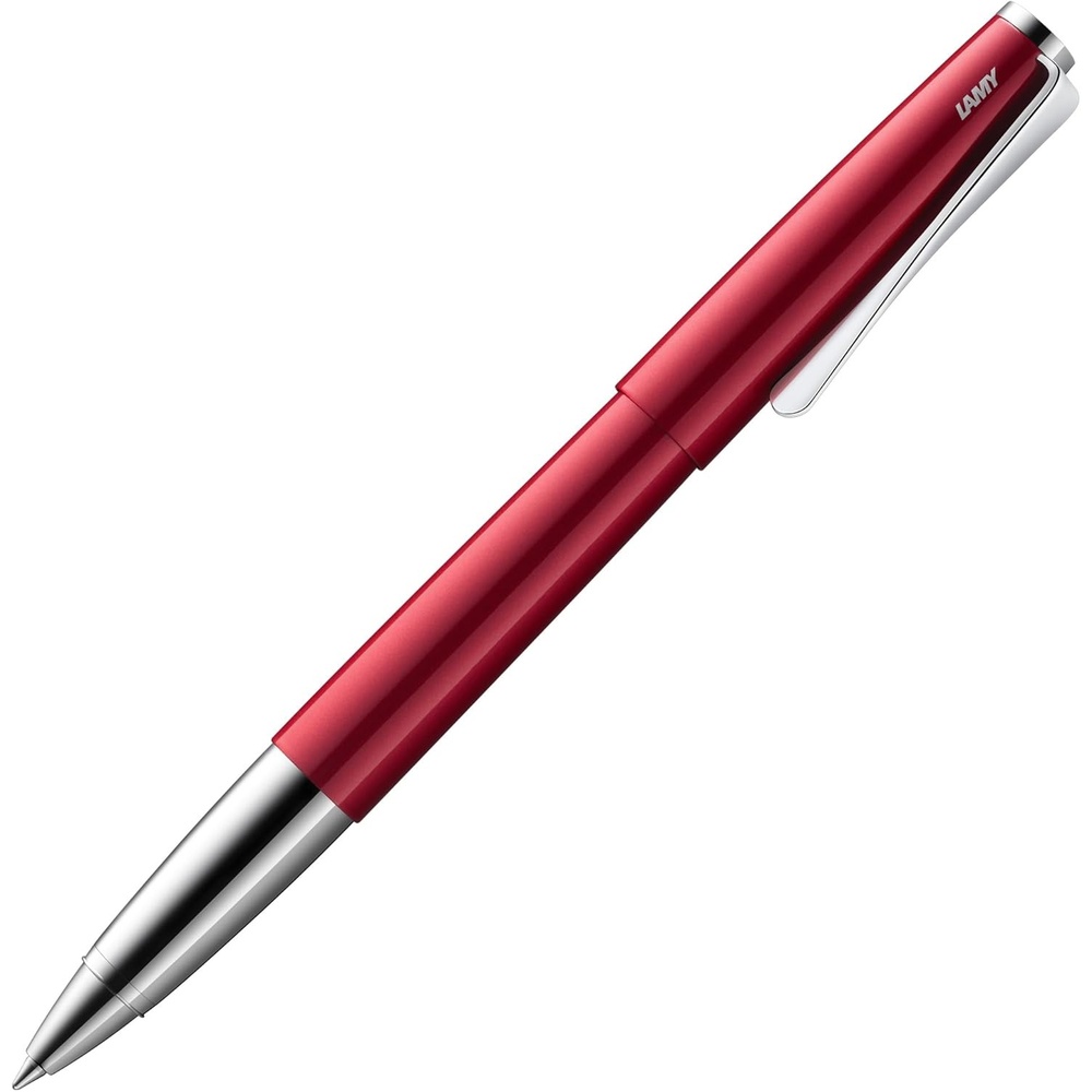 image:imageLamy studio brushed rollerball pen in elegant metal barrel with propellershaped clip amp in line width M M 63 rollerball refill in blackpianored