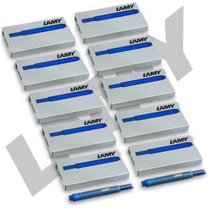 LAMY T10 Ink Cartridges Blue Pack of 10(1 Count (Pack of 10))
