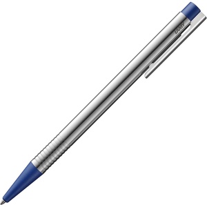 Lamy logo matt black – Ballpoint Pen in an elegant & robust stainless steel case – line width M – including large capacity refill M 16 in black(matt blue)